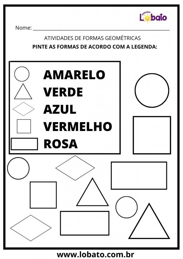 Atividades Formas Geométricas para Imprimir