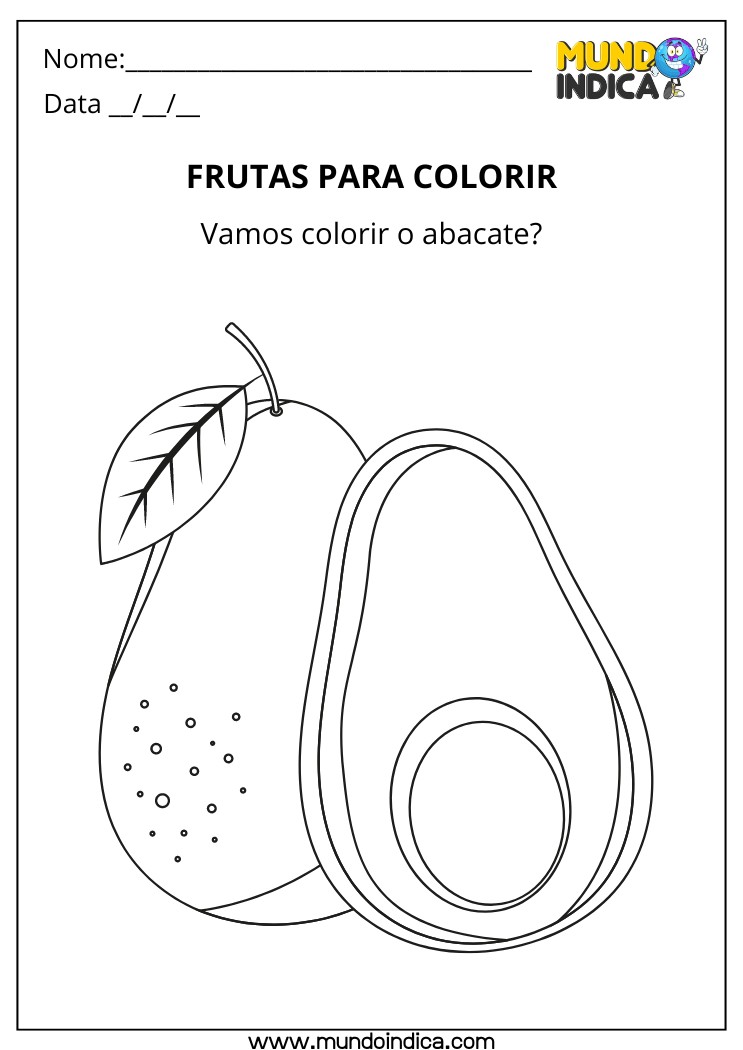 Desenho de Abacate para Colorir