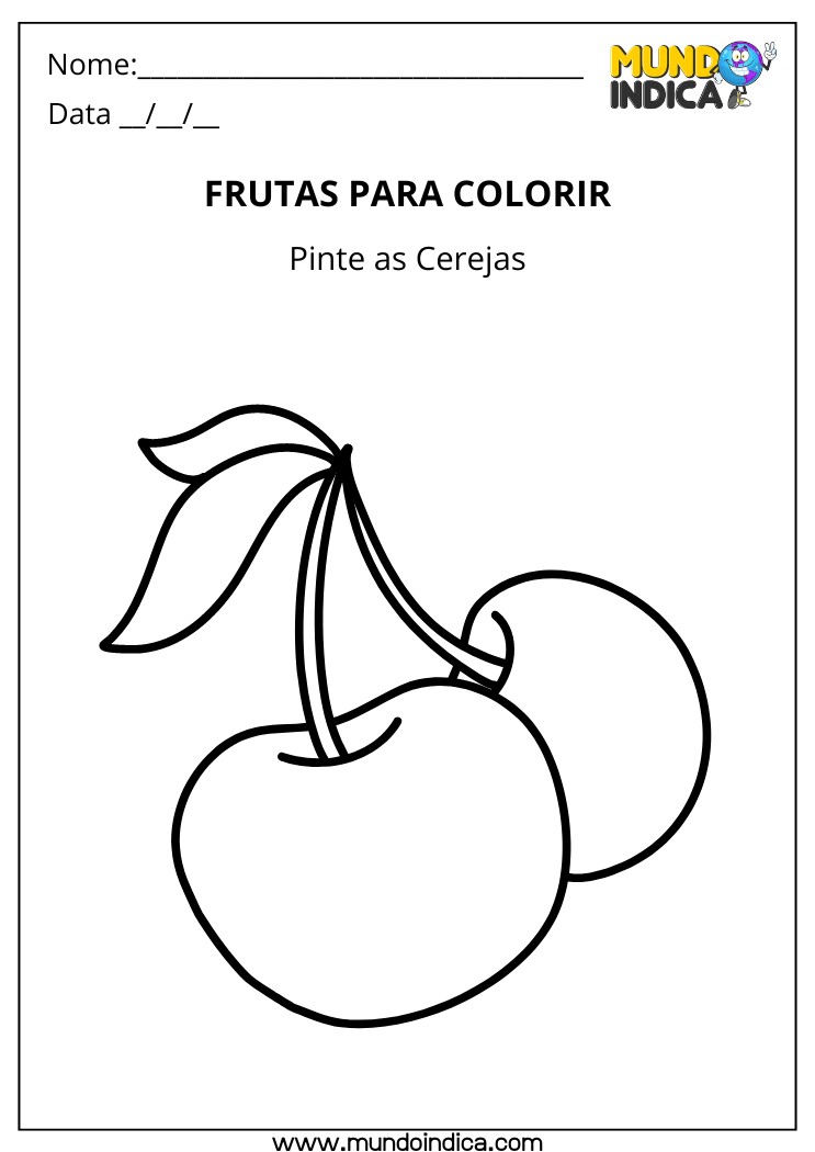 Desenho de Cerejas para Colorir