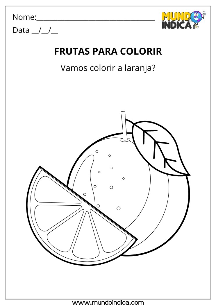 Desenho de Laranja para Colorir