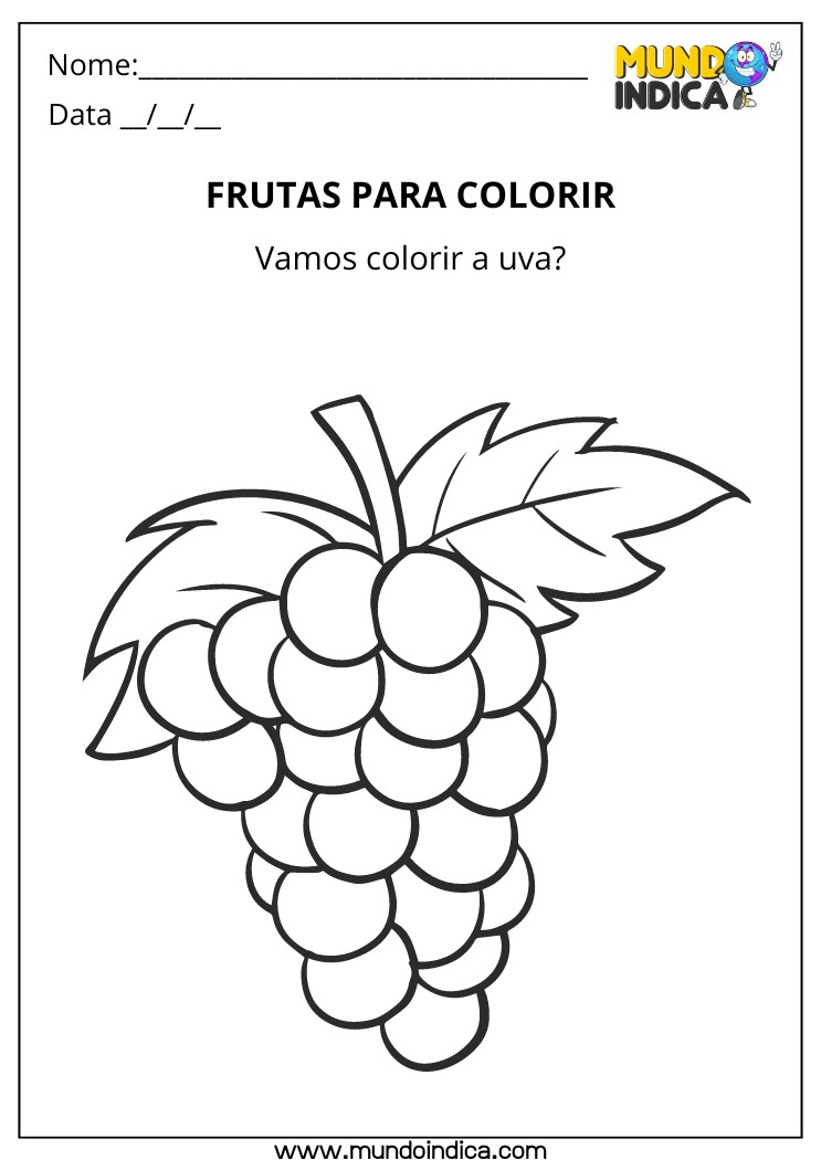 Desenho de Uva para Colorir