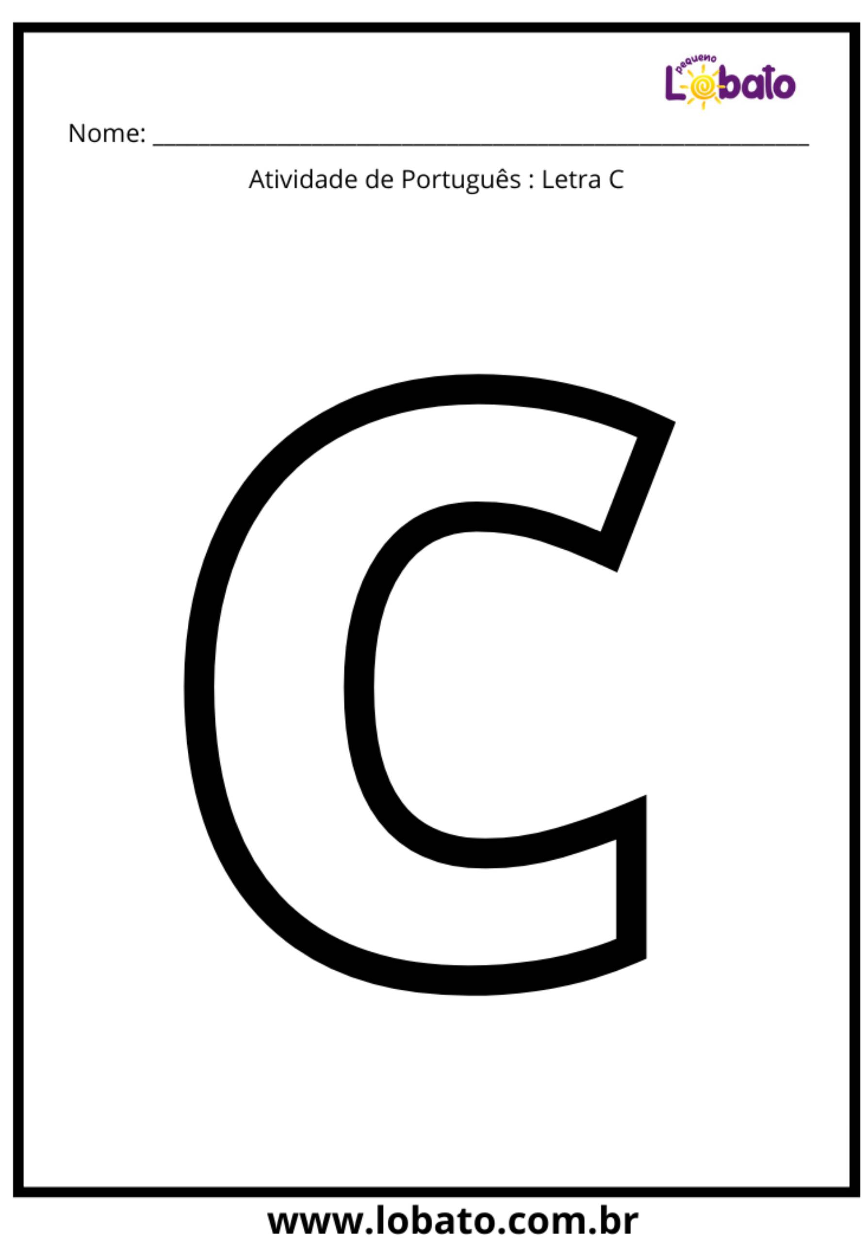 atividade Letra C do Alfabeto para imprimir
