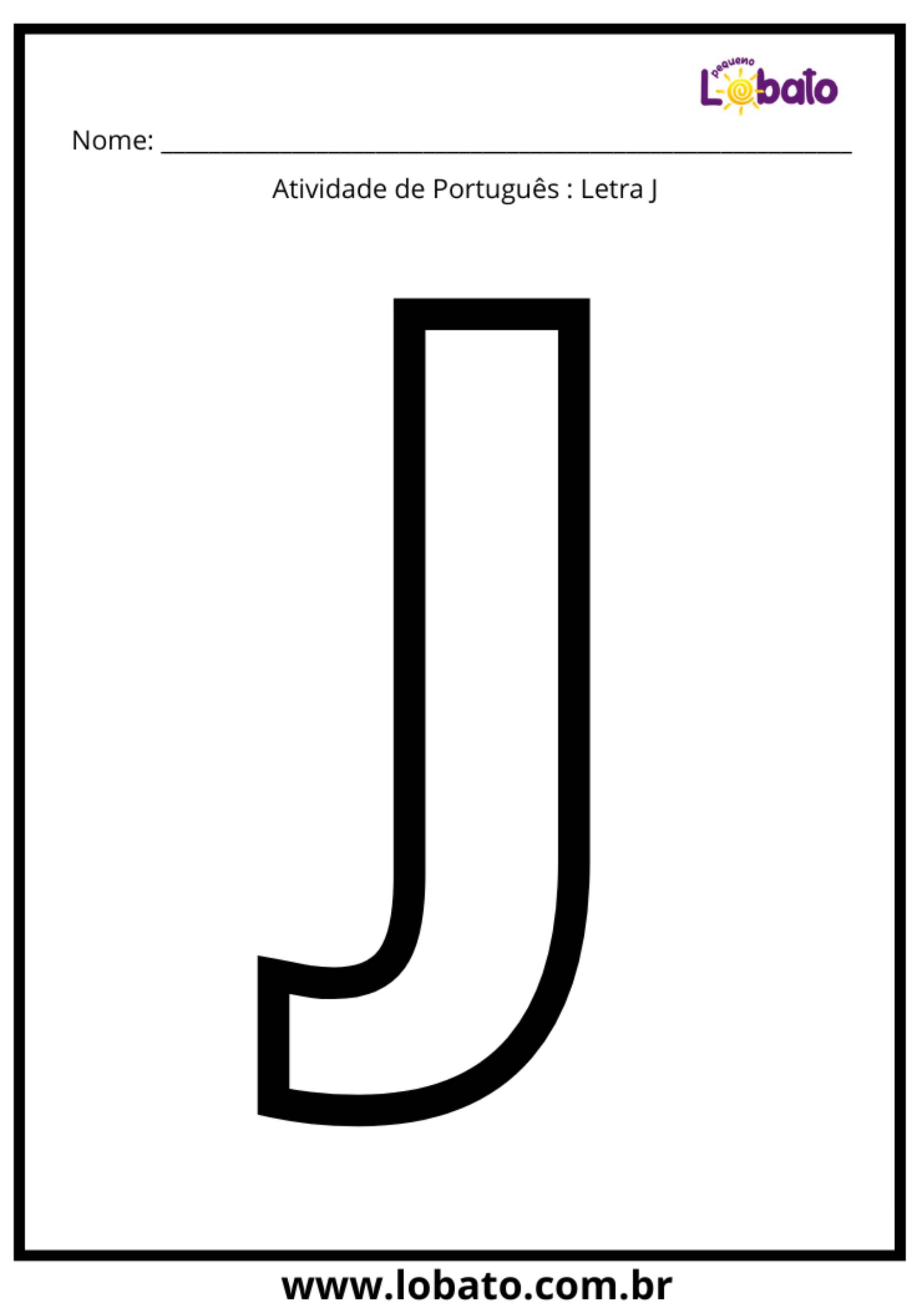 atividade Letra J do Alfabeto para imprimir
