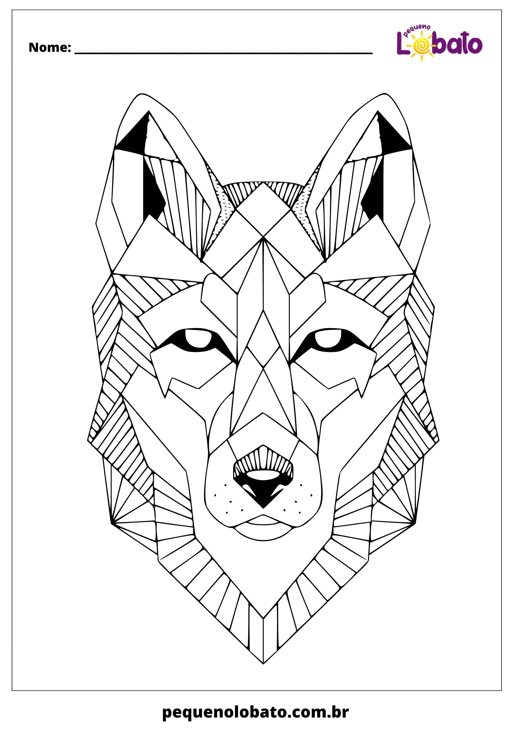 lobo para imprimir e colorir