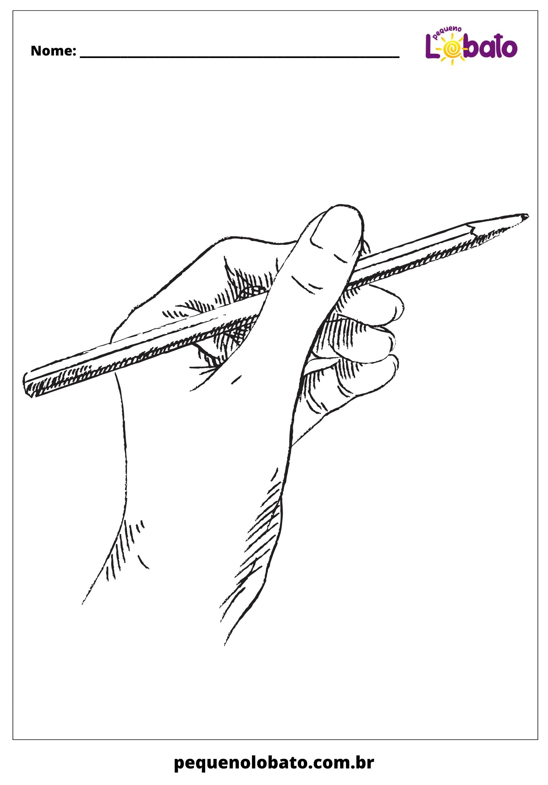 mão com lápis para imprimir