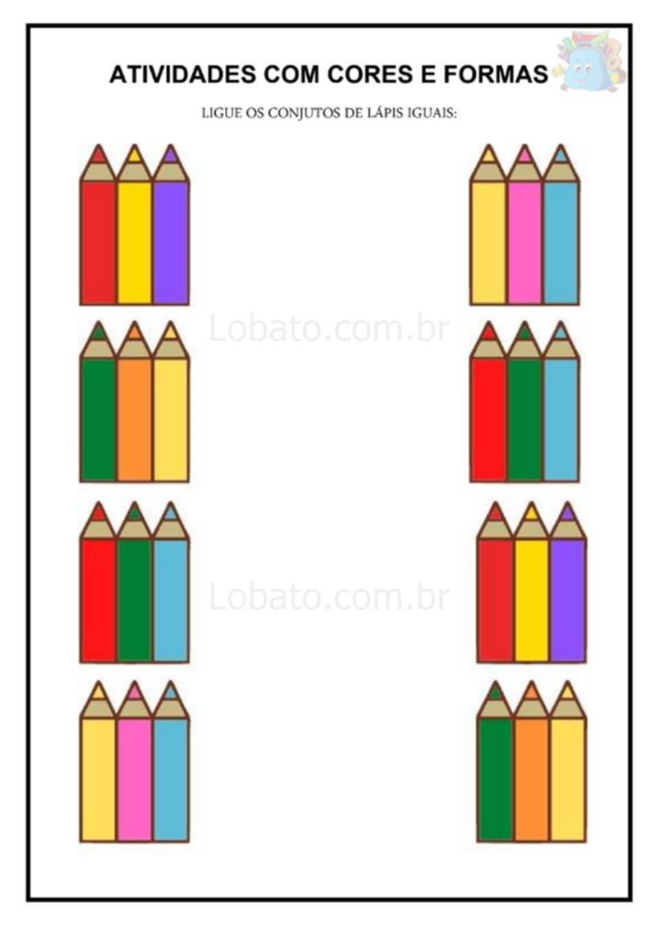 Atividade de cores e formas educação infantil para imprimir