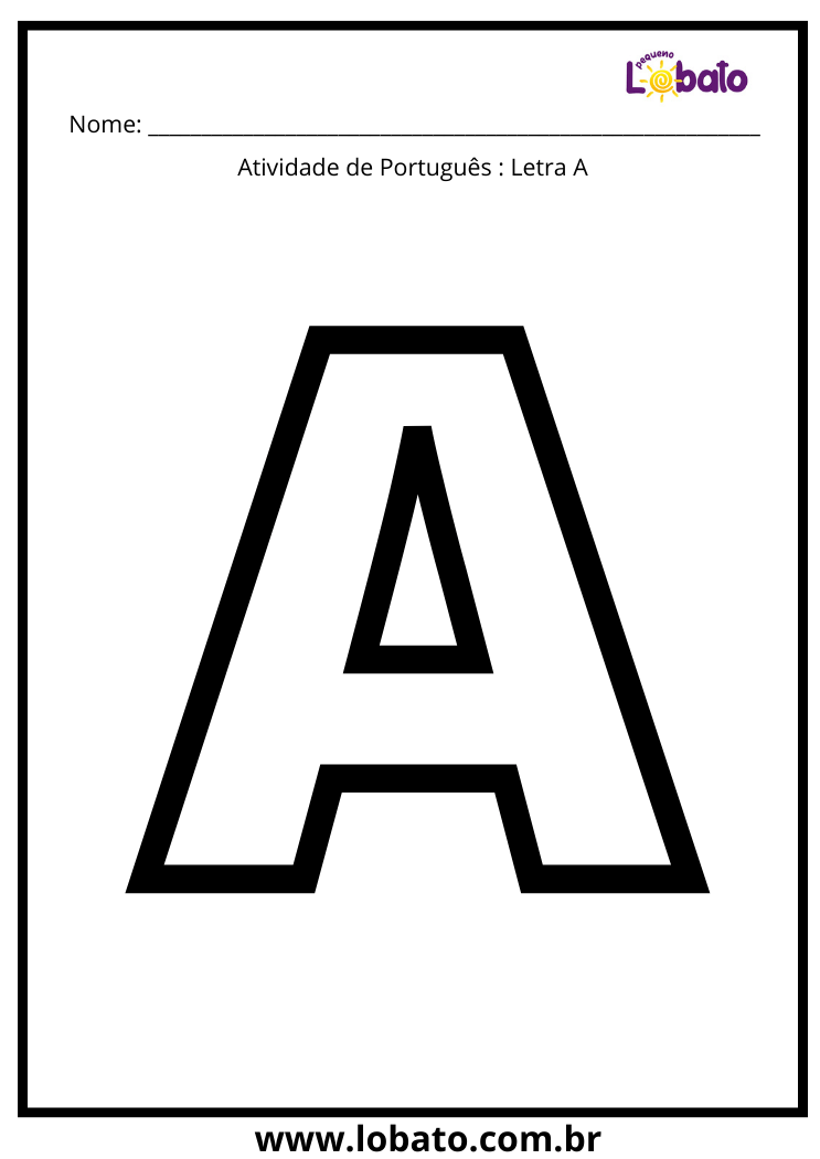 atividade para autista do alfabeto letra A para imprimir