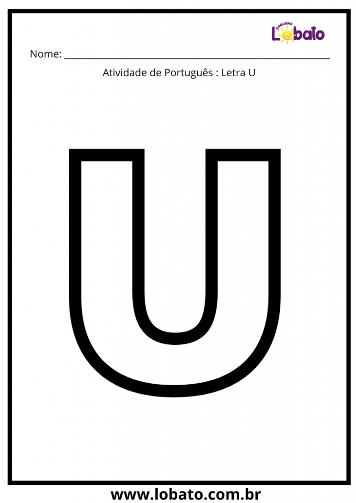 atividade para autista do alfabeto letra U para imprimir