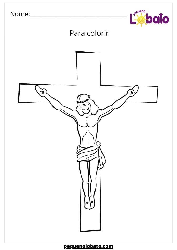 Atividade-biblica-Jesus-na-cruz-para-colorir