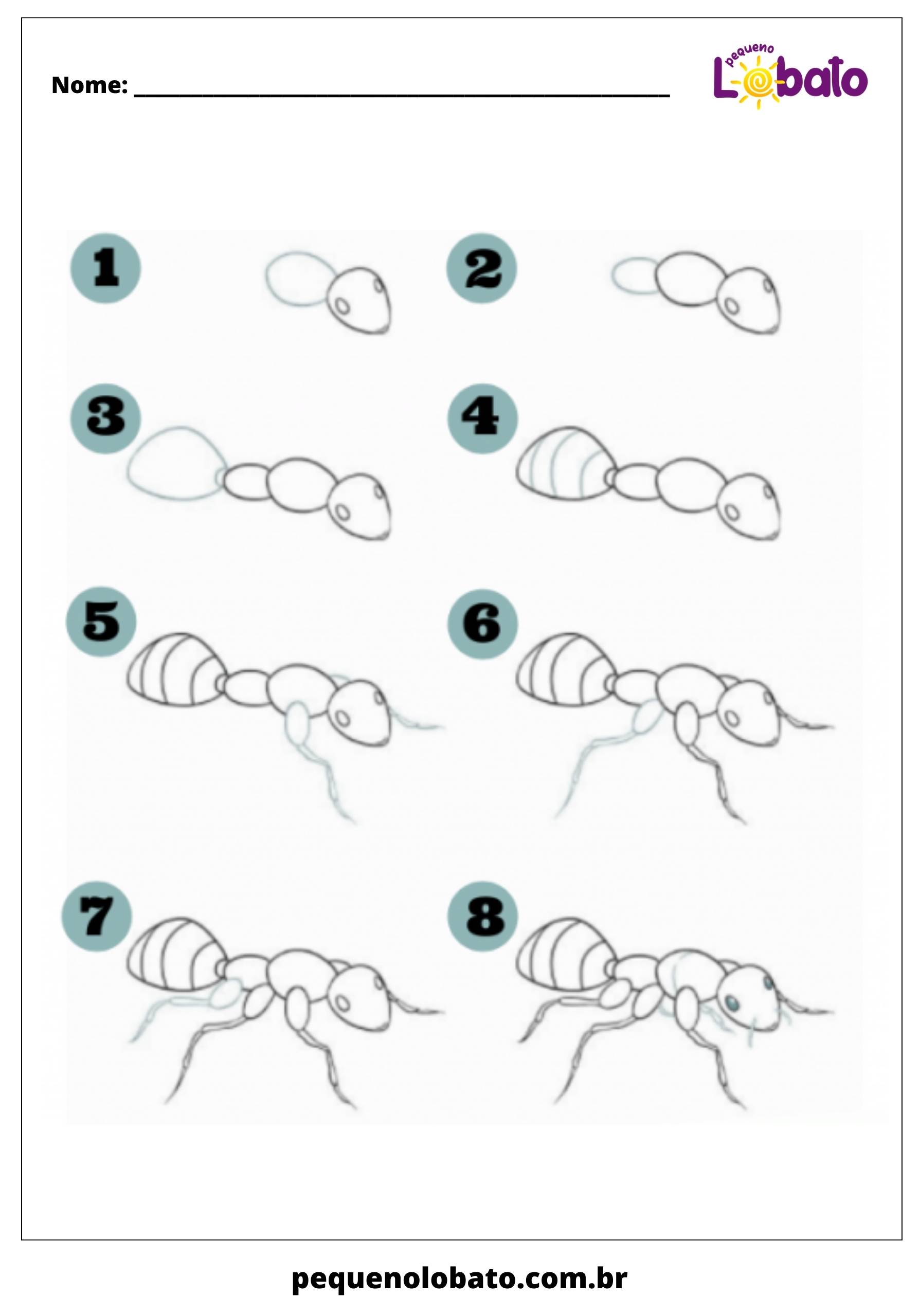 Atividade com Formiga para desenhar