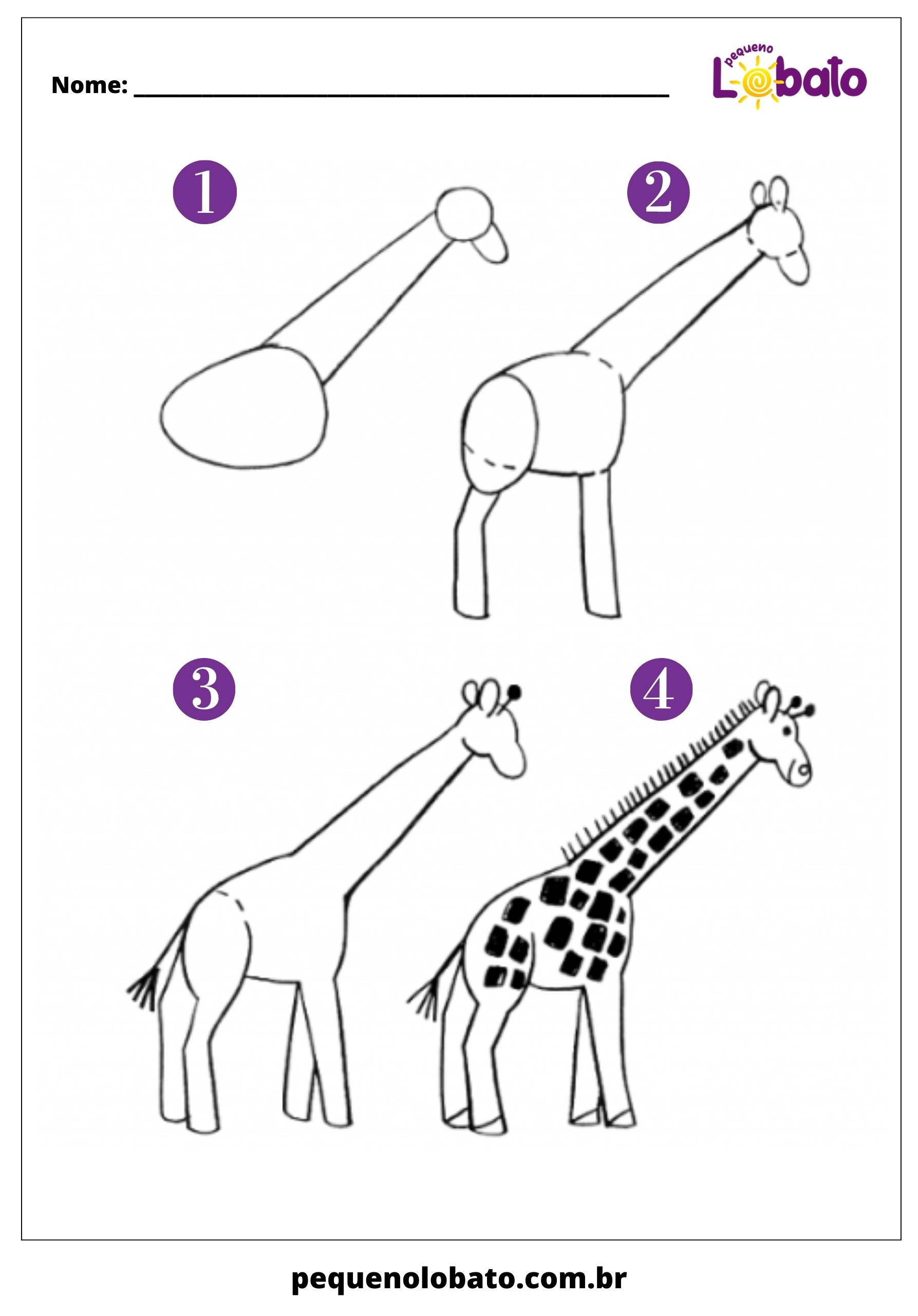 Atividade com Girafa para desenhar