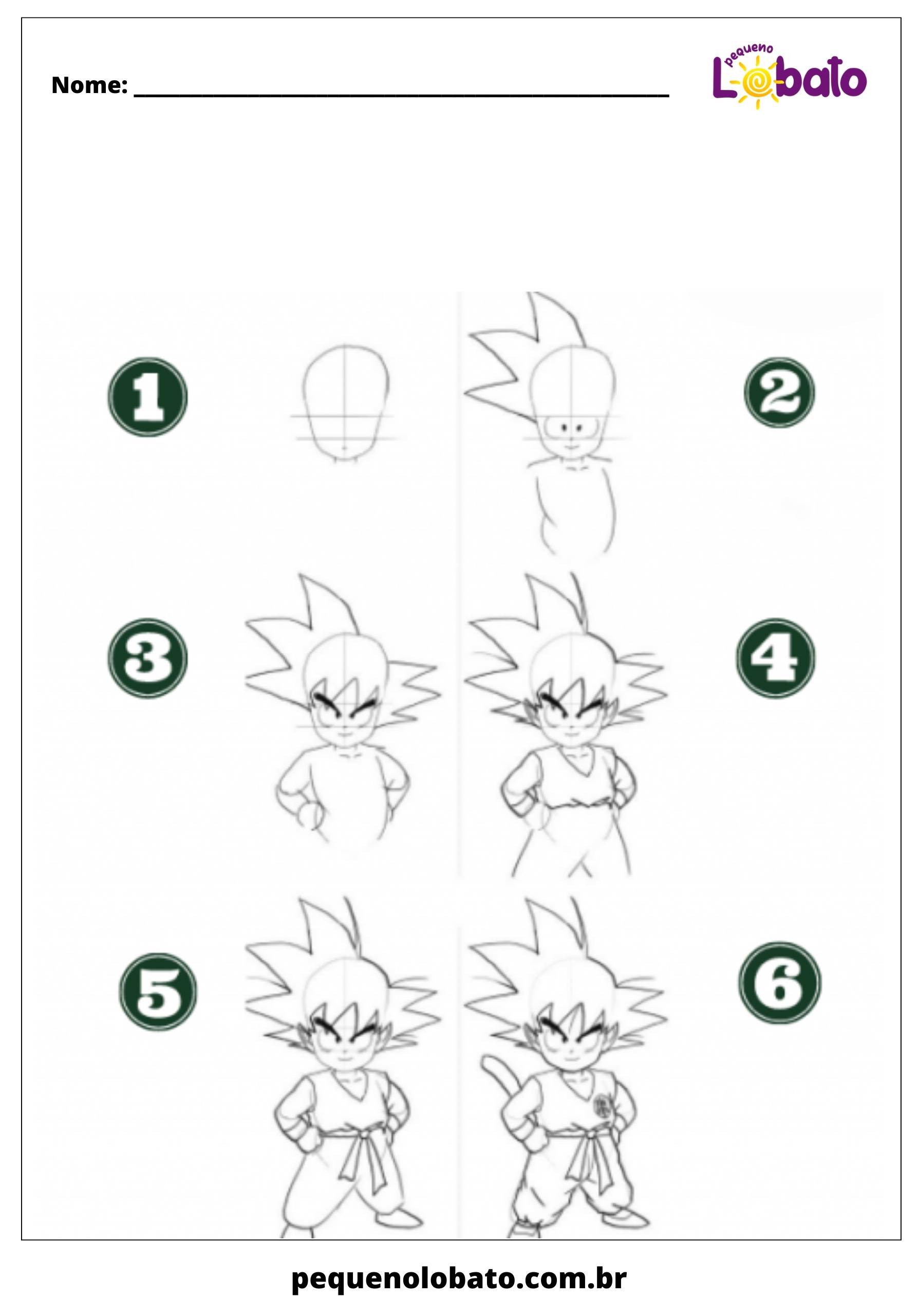 Atividade com o Goku para desenhar