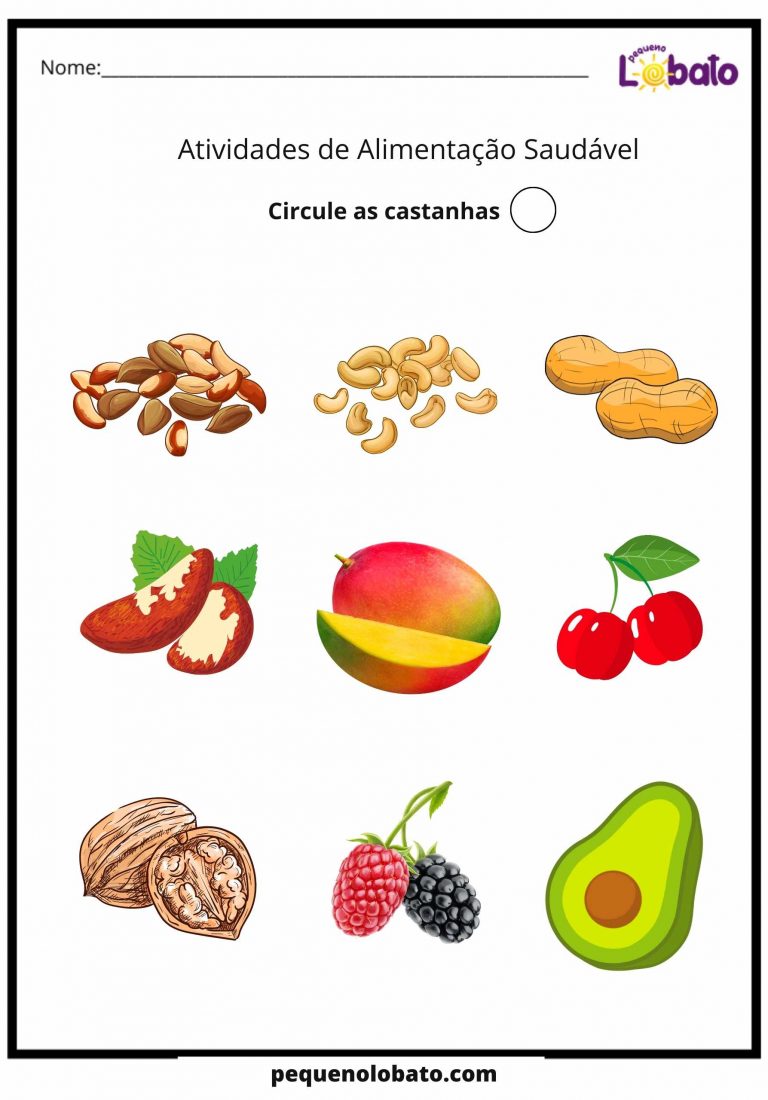 25 Atividades de Alimentação Saudável para Imprimir