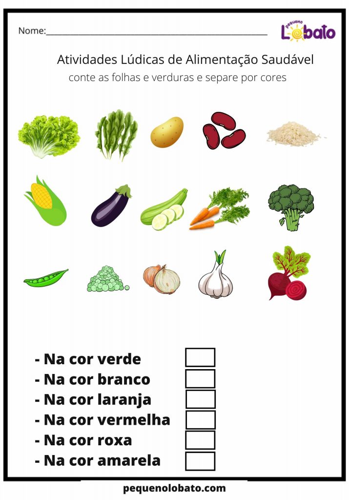 25 Atividades de Alimentação Saudável para Imprimir