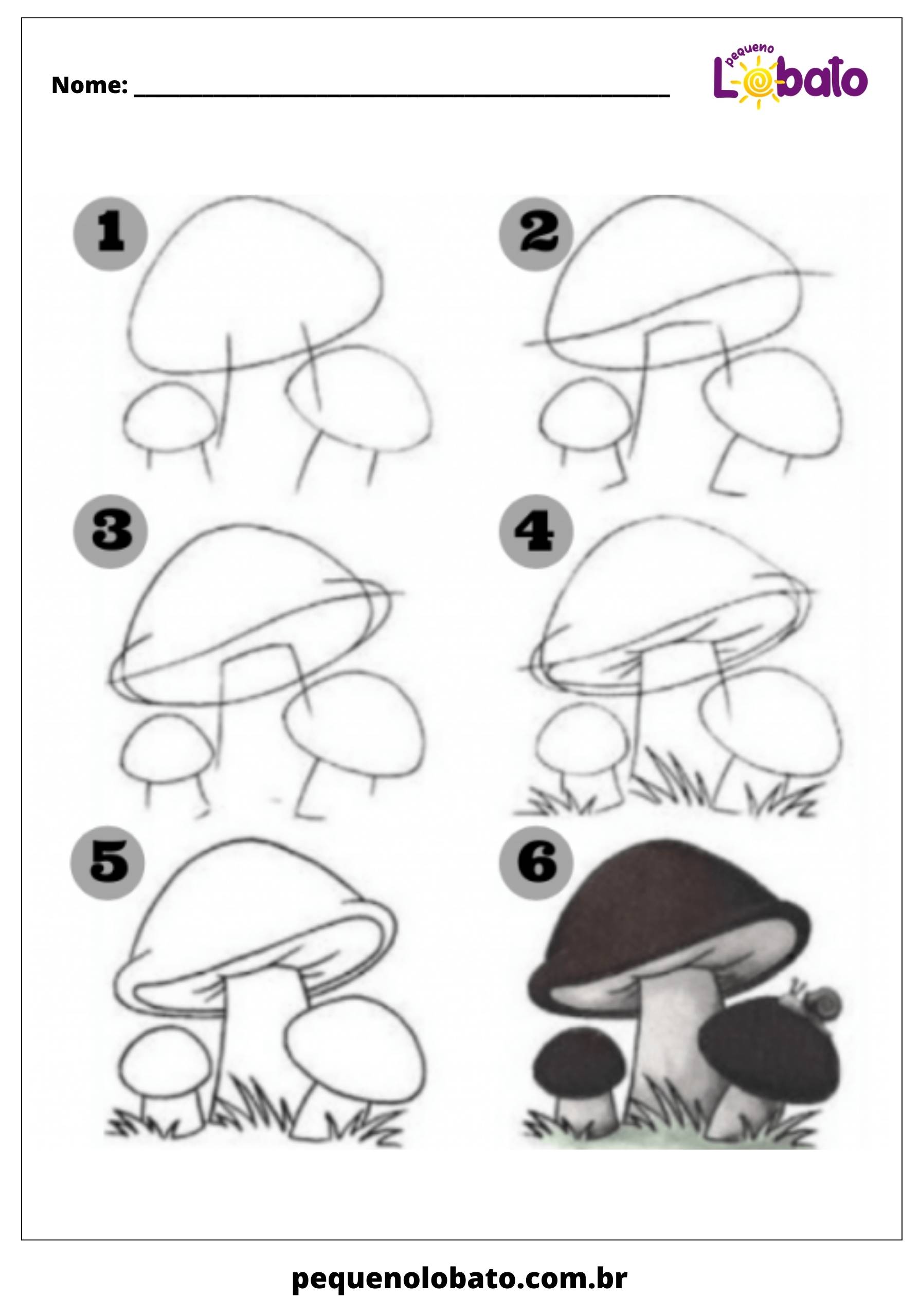 Atividade de Cogumelo para desenhar