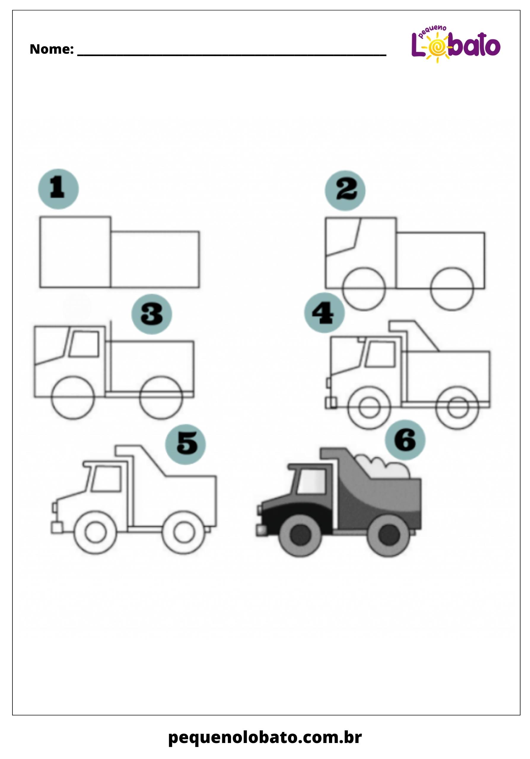Atividade de caminhão para imprimir e desenhar