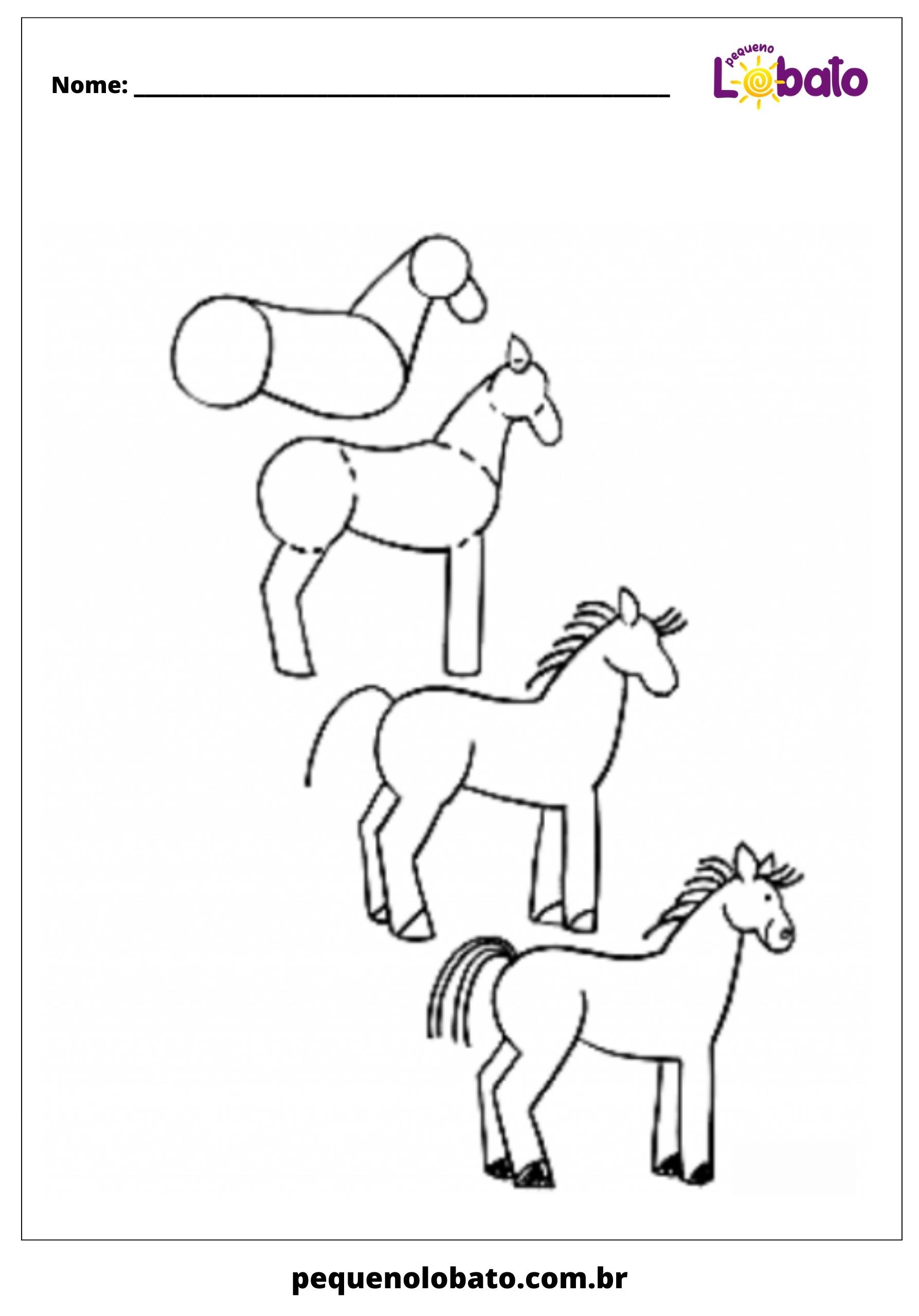 Atividade de cavalo para desenhar