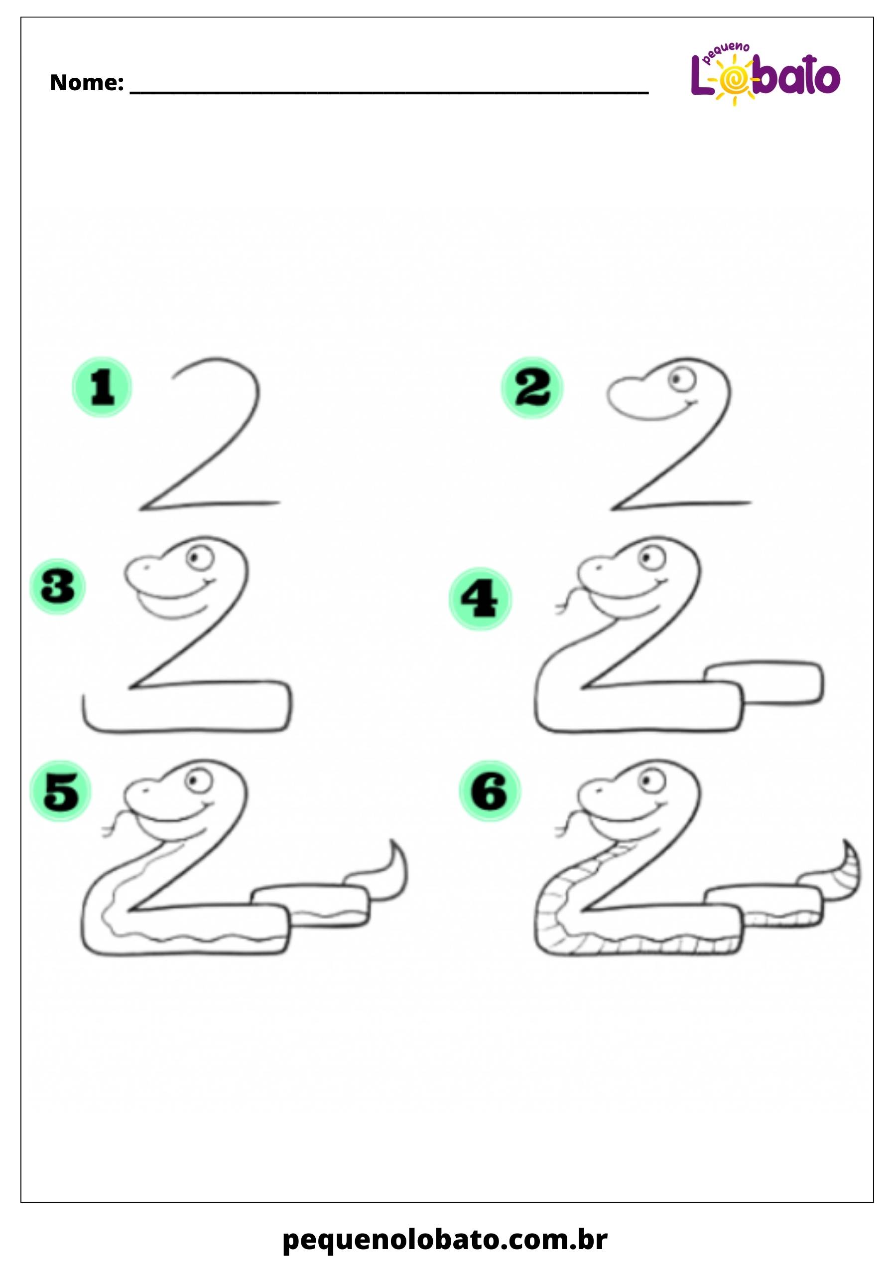 Atividade de cobra para desenhar