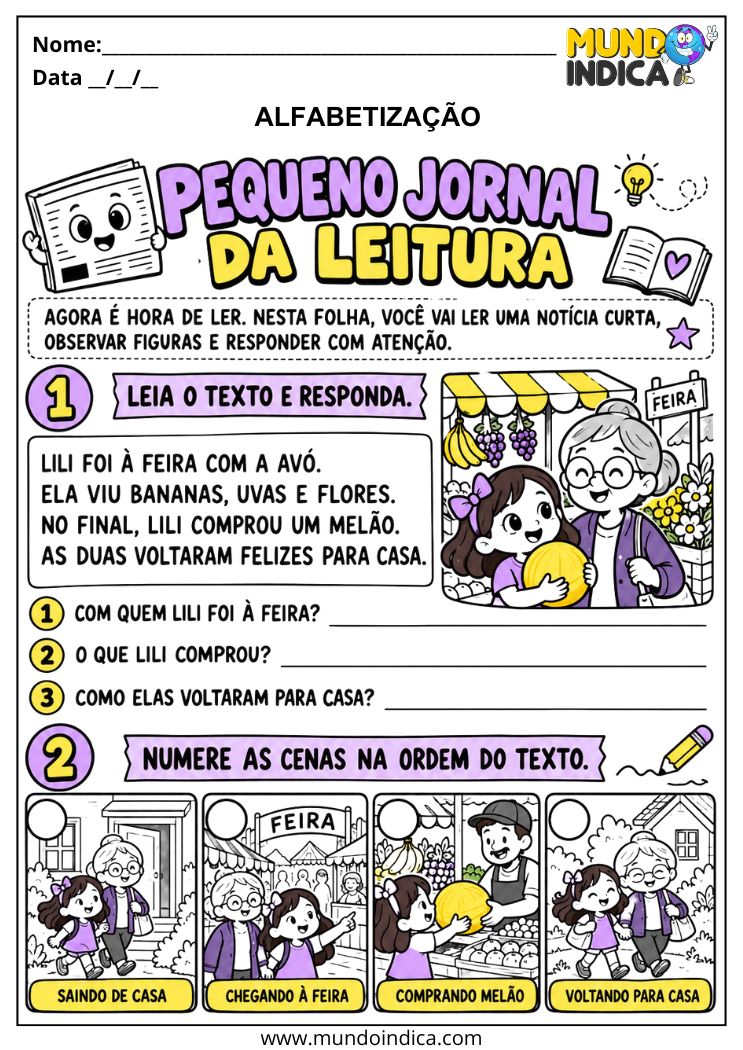 Atividades de Alfabetização para Alunos com TEA com Interpretação de Texto