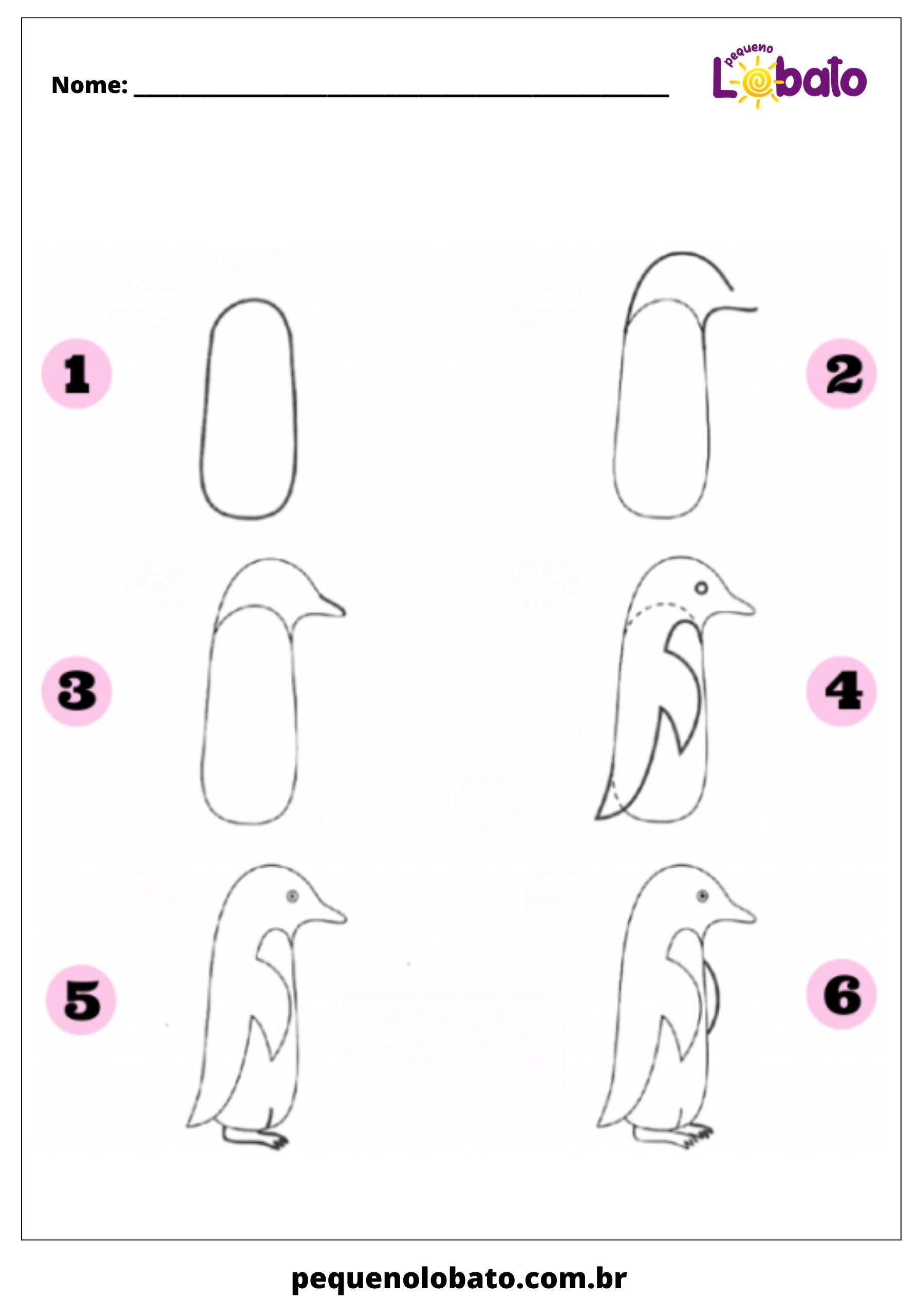 Pinguim para desenhar