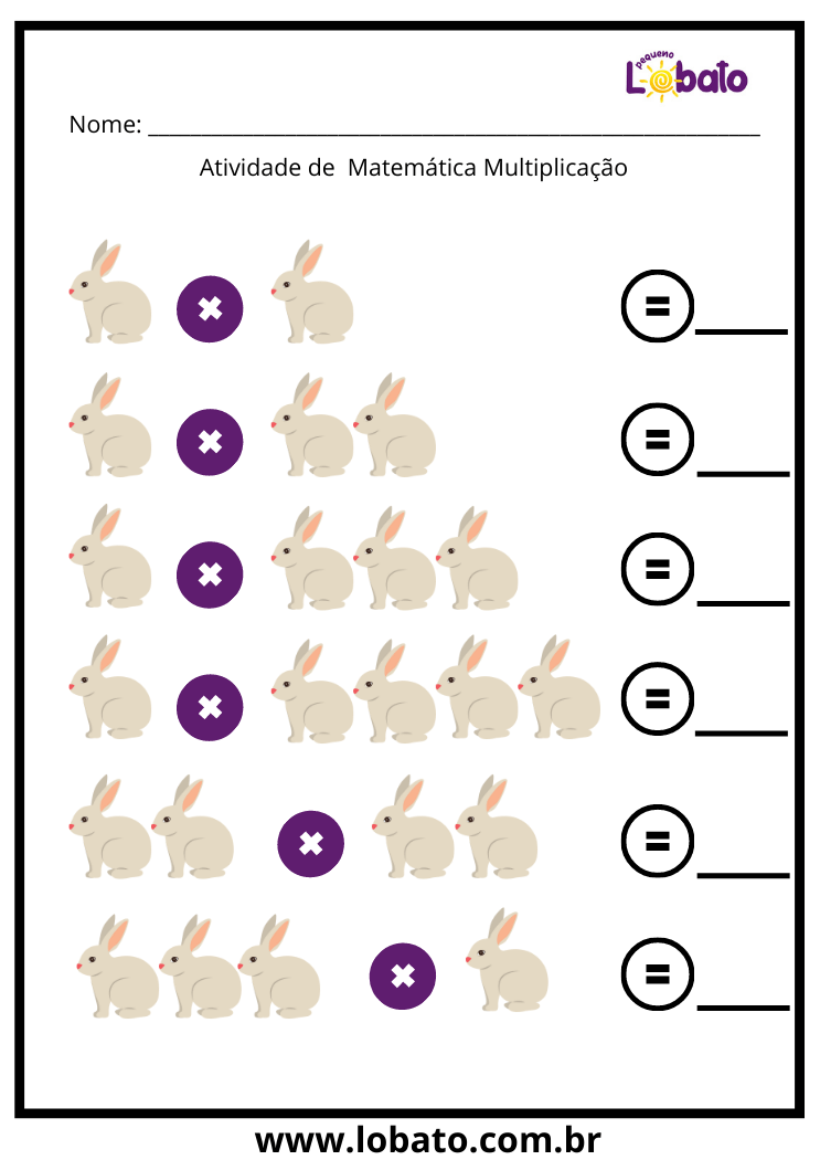 atividade para autismo de matemática multiplicando os coelhinhos para imprimir