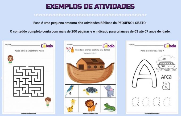 15 Atividades Bíblicas para Crianças [COMPLETO]