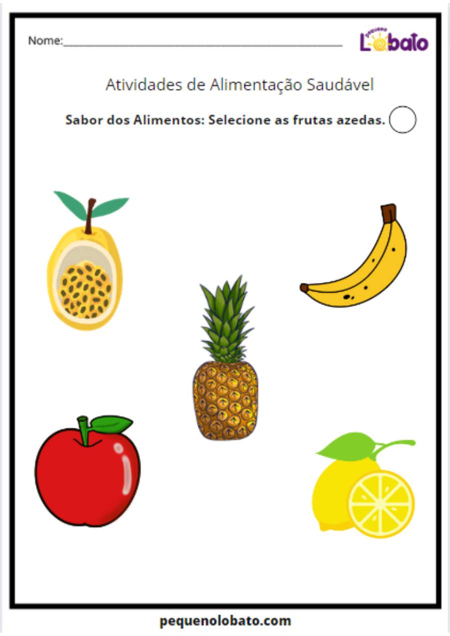 selecione as frutas azedas