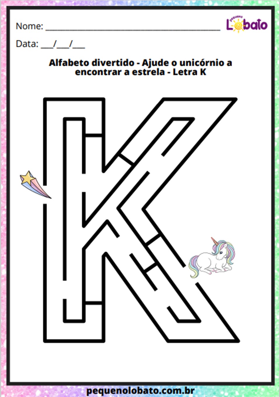 Atividade de labirinto letra K
