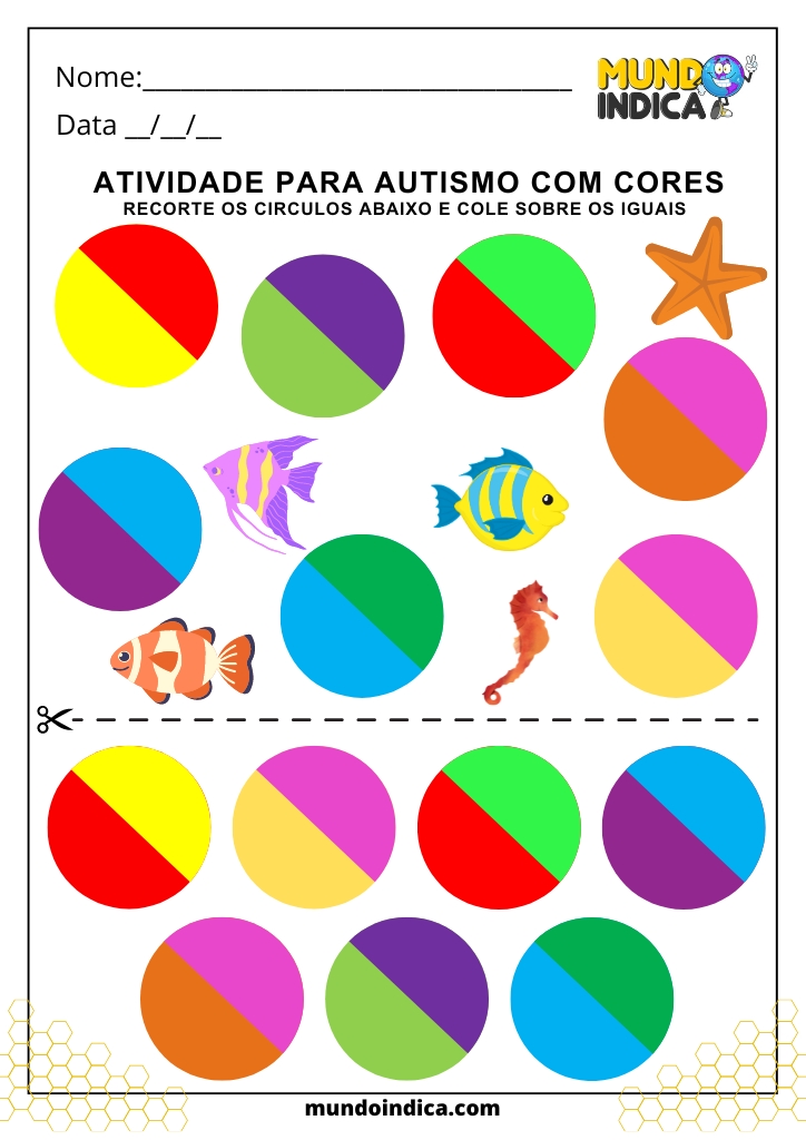 atividade de cores para alunos com autismo para imprimir