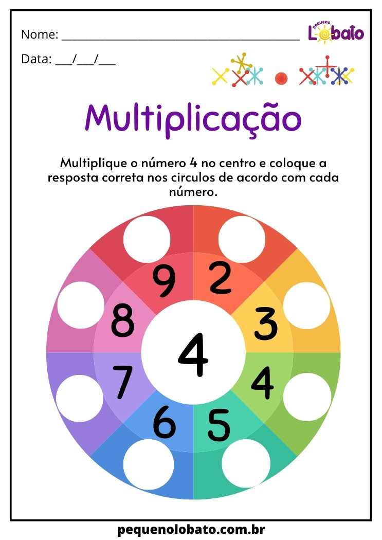 atividade de multiplicação para alunos da educação infantil