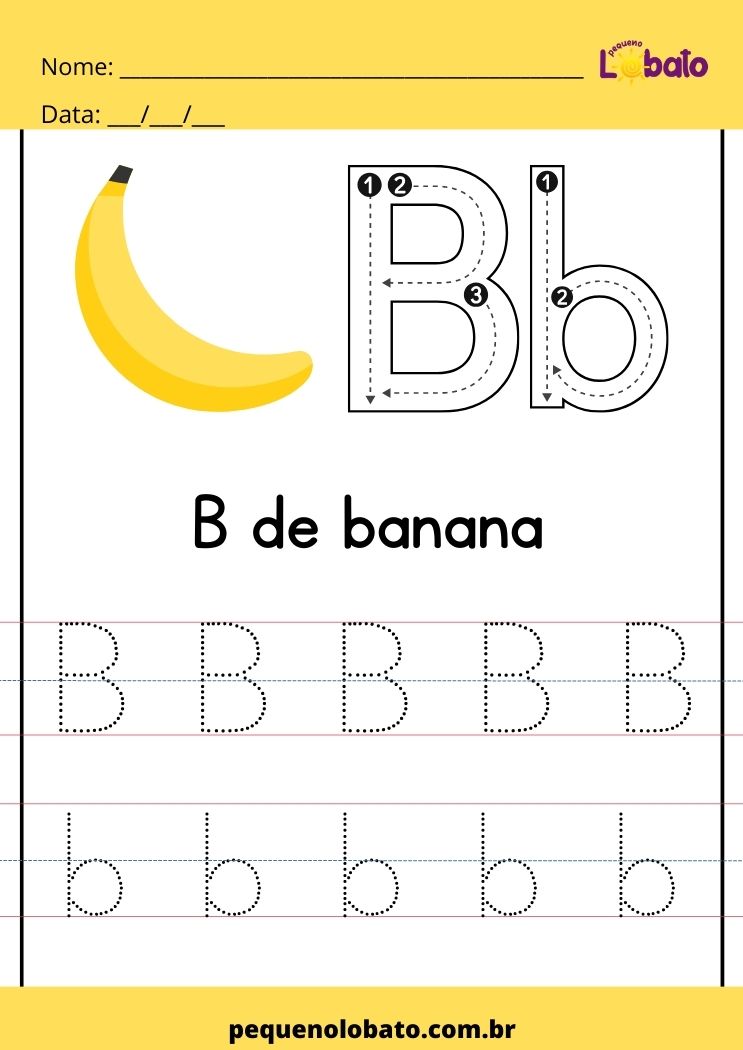 Atividade B de Banana de caligrafia