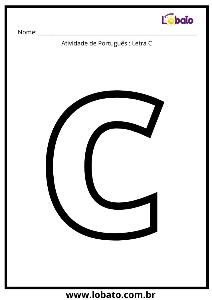 Atividade de português com a letra C maiúscula para colorir