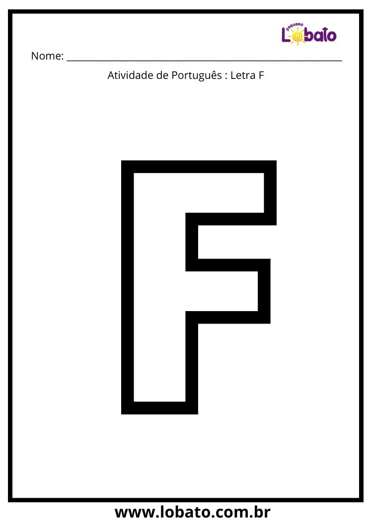 Atividade de português com a letra F maiúscula para colorir