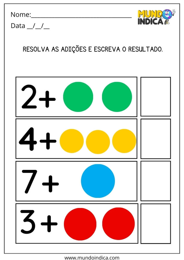 22 Atividades de Adição para Educação Infantil para imprimir