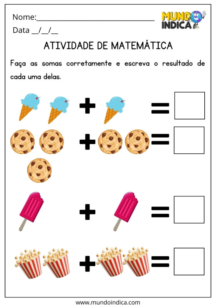 22 Atividades de Adição para Educação Infantil para imprimir