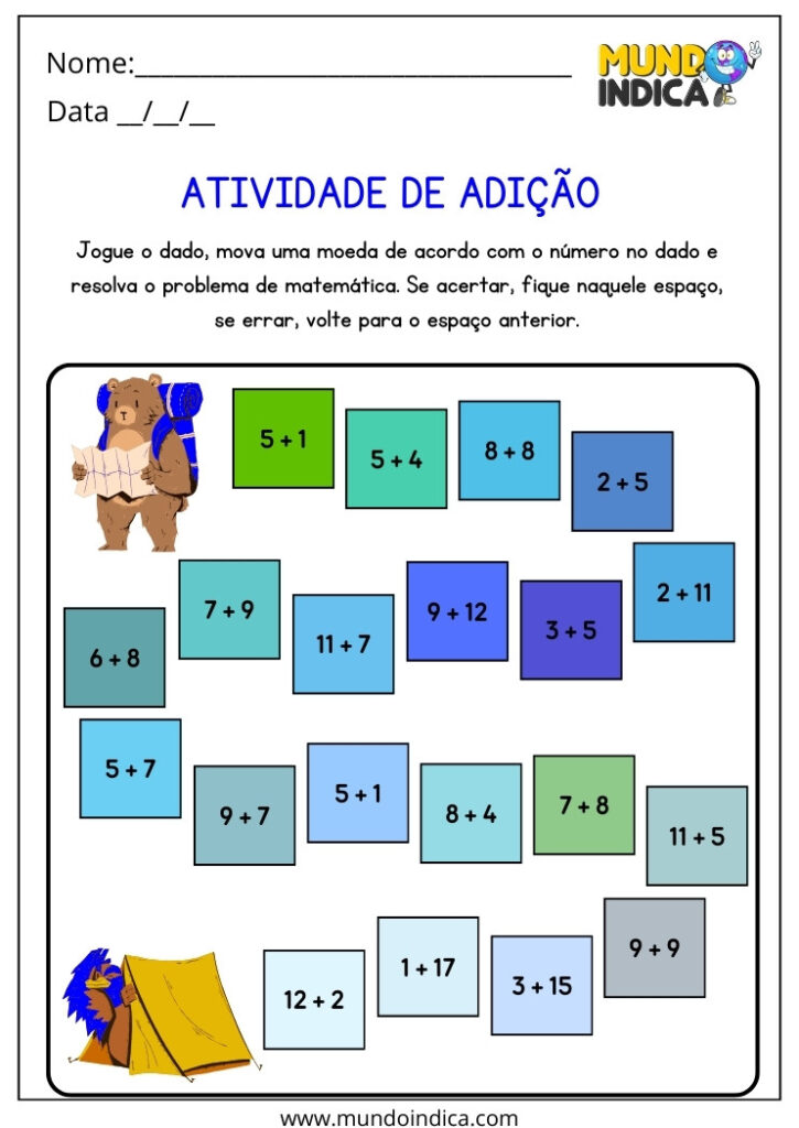 22 Atividades de Adição para Educação Infantil para imprimir