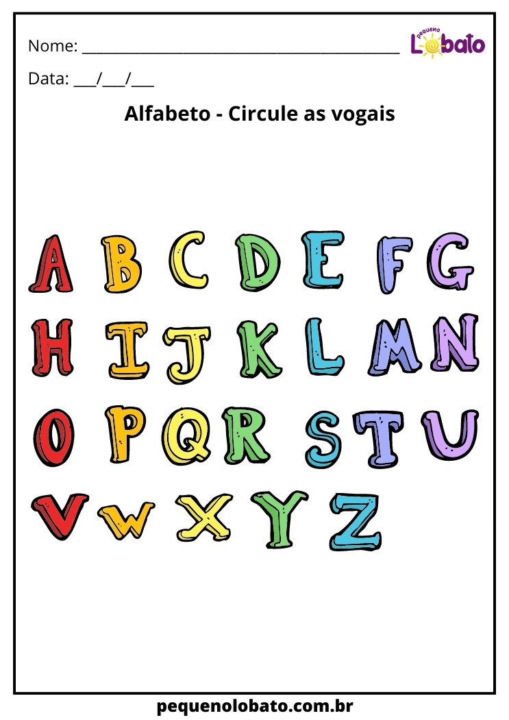 Alfabeto - Circule as vogais