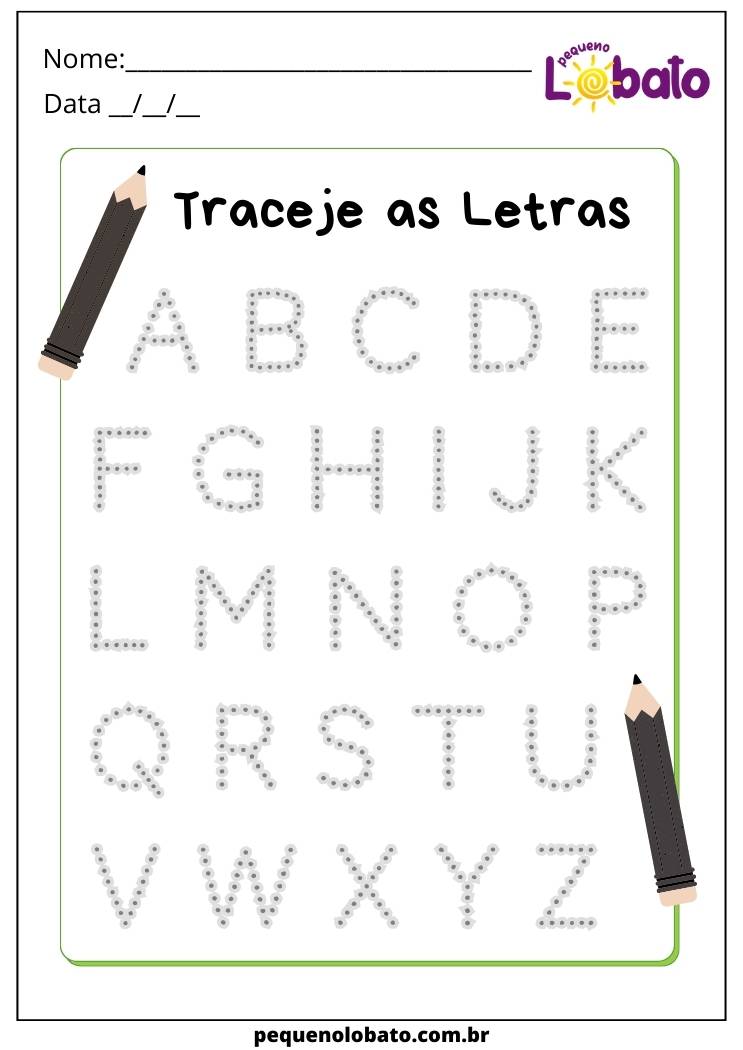 Alfabeto ttraceje as letras para Imprimir