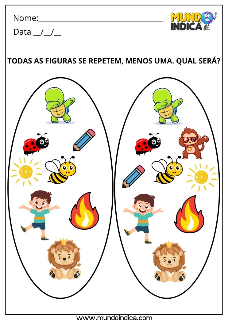 Atividade de Raciocínio Lógico para 1 Ano para Imprimir