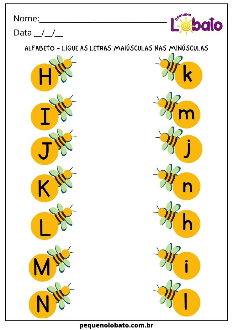 Ligue as letras maiúsculas Alfabeto para Imprimir
