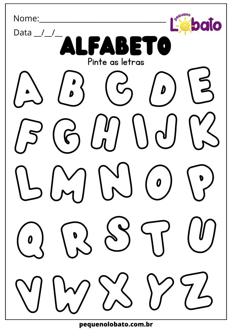 Pinte as letras do alfabeto