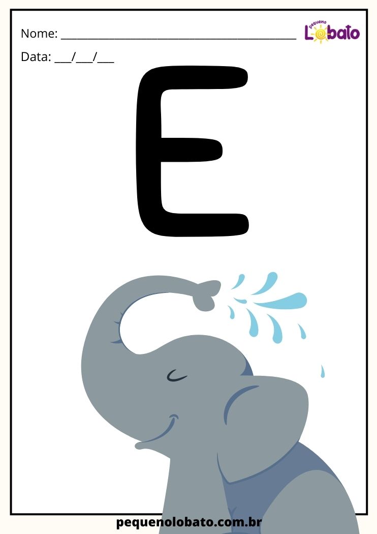 letra E de elefante