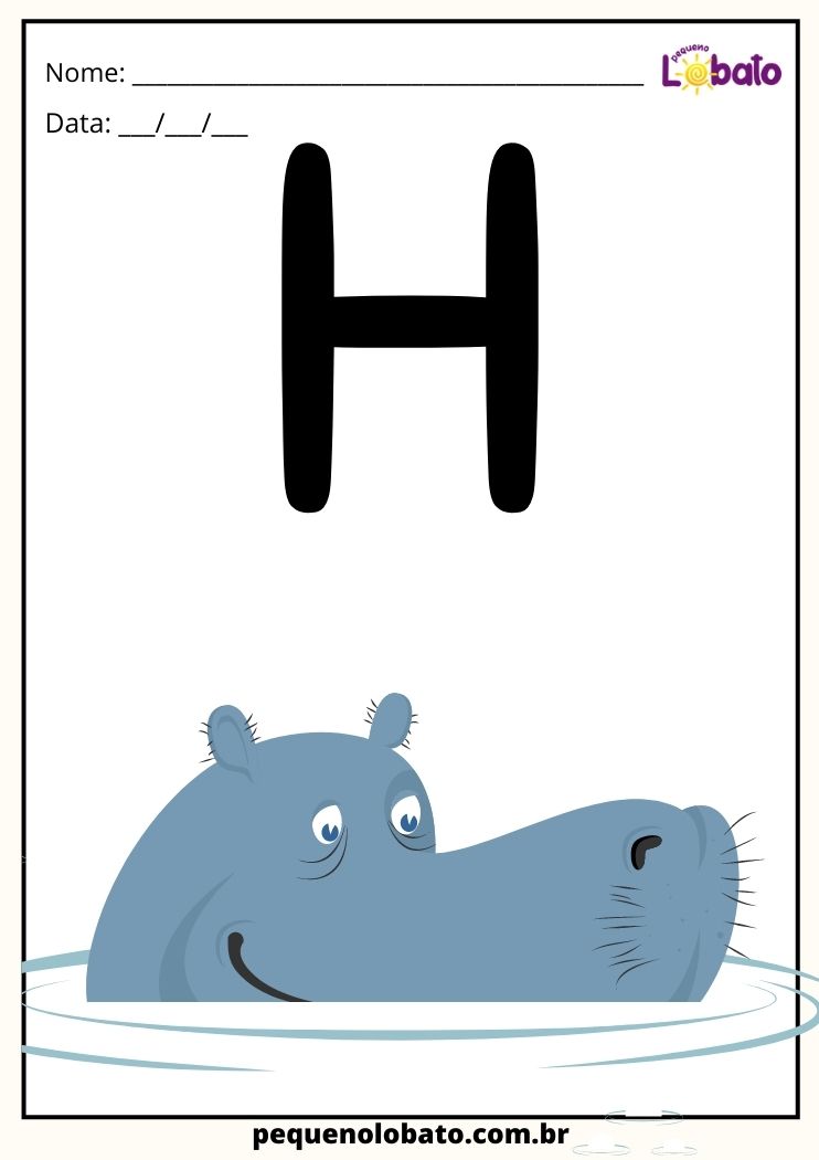 letra h de hipopótamo