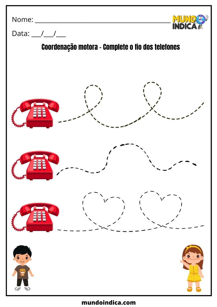 Atividade de Coordenação Motora com telefones para Síndrome de Down