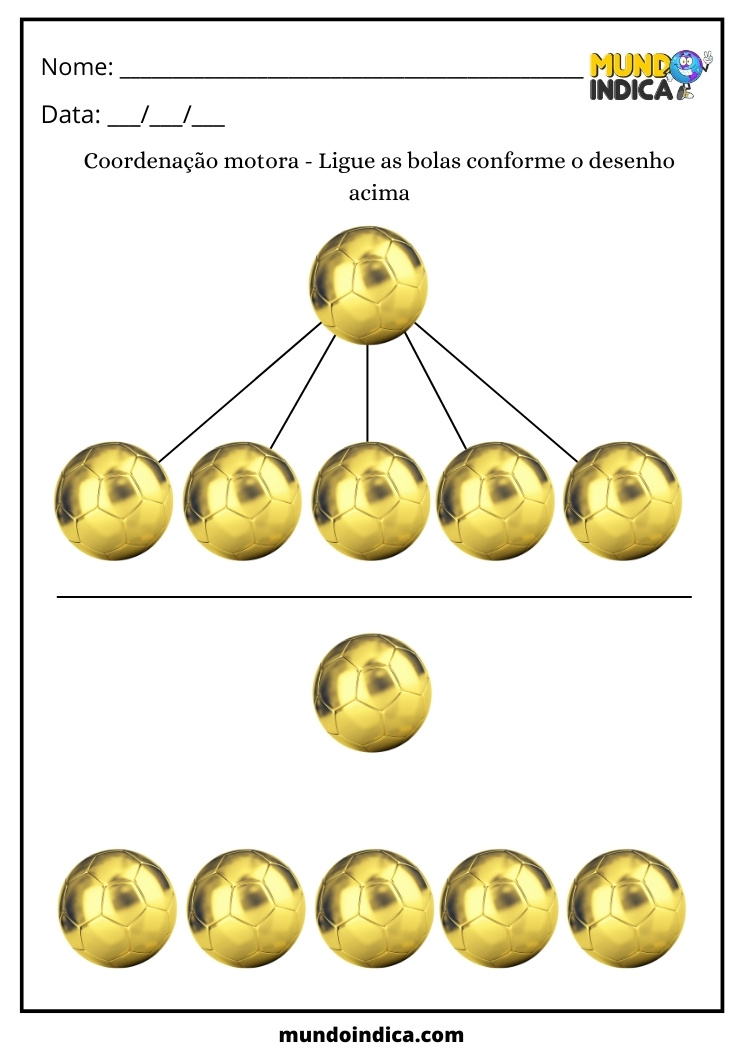 Atividade de Coordenação Motora ligue as bolas conforme o desenho para Deficiente intelectual