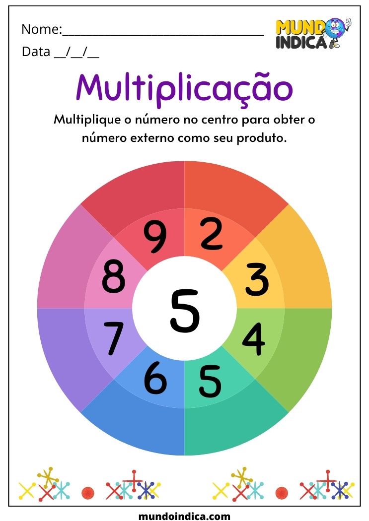 atividade de multiplicação colorida para imprimir