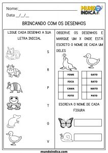 20 Atividades de Português 1 ano do Ensino Fundamental