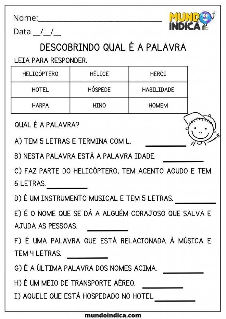 20 Atividades de Português 2 ano do Ensino Fundamental