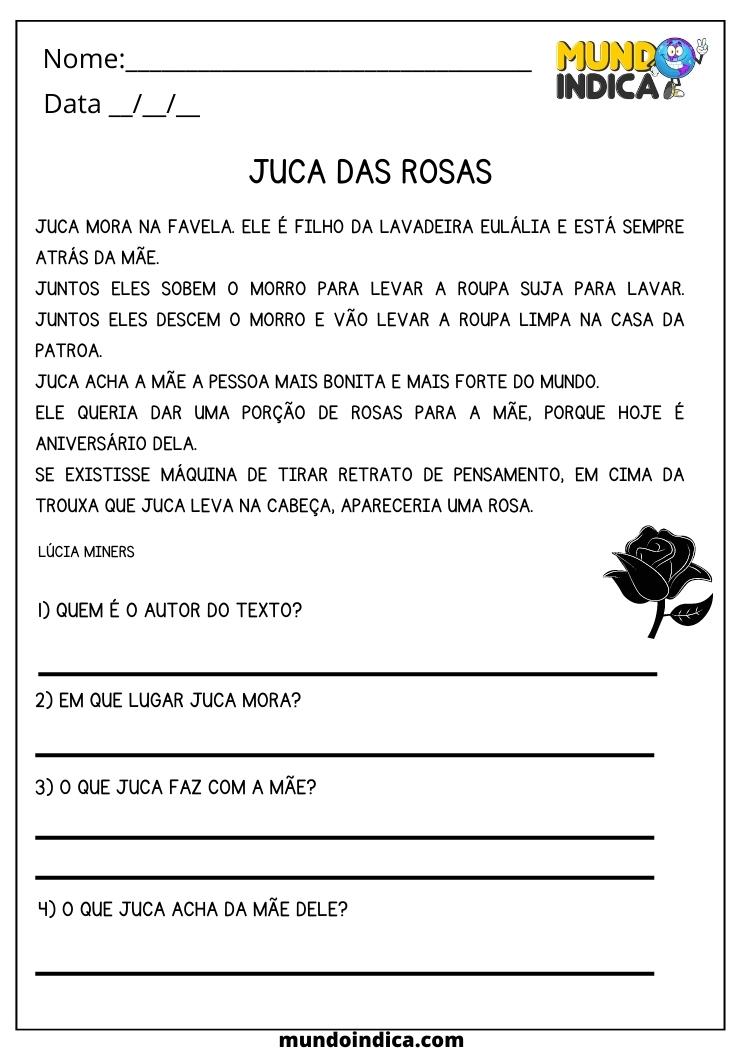 atividade de português 4 ano interpretacao de poema com perguntas