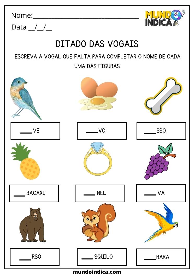 Atividade com as Vogais do Alfabeto para Crianças com TEA de 5 anos